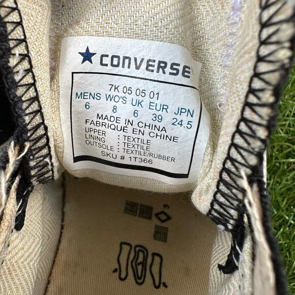 Converse Chuck Taylor All Star Black Slip On Low Top Sneakers Mens 6 Womens 8 - Picture 8 of 8